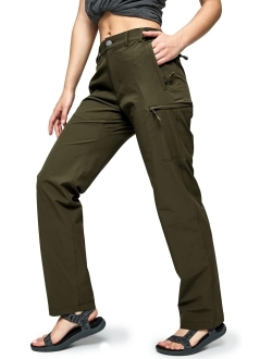 MIER Women's Quick Dry Cargo Pants Lightweight Tactical Hiking Pants with 6 Pockets, Stretchy and Water-Resistant