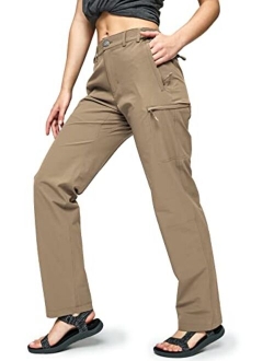 MIER Women's Quick Dry Cargo Pants Lightweight Tactical Hiking Pants with 6 Pockets, Stretchy and Water-Resistant