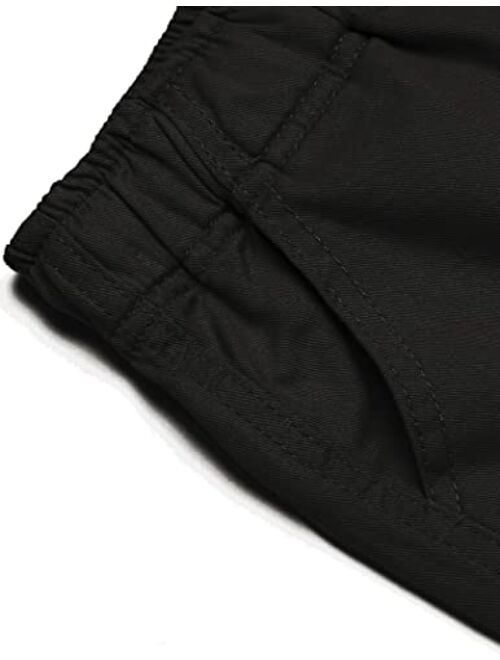 COOFANDY Men's Cargo Shorts Elastic Waist Relaxed Fit Cotton Casual Outdoor Lightweight Work Shorts with Multi Pockets