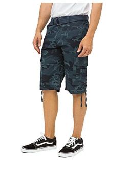 RING OF FIRE Men's Belted Twill Cargo Shorts Two Styles Inseam 9" and 13" Size