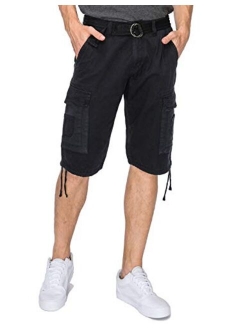 RING OF FIRE Men's Belted Twill Cargo Shorts Two Styles Inseam 9" and 13" Size
