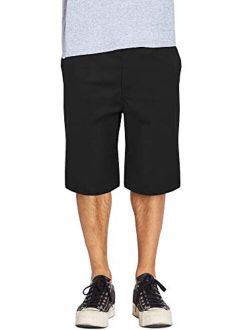 Fitscloth Mens Work Shorts Pants - Casual Stretch Cotton Twill Chino Slim Fit Multi Pocket Regular Big Sizes 30~46
