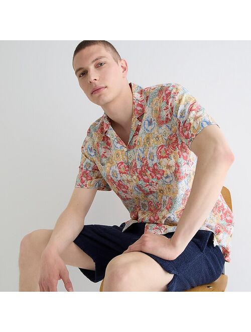 J.Crew Short-sleeve linen camp-collar shirt in floral print