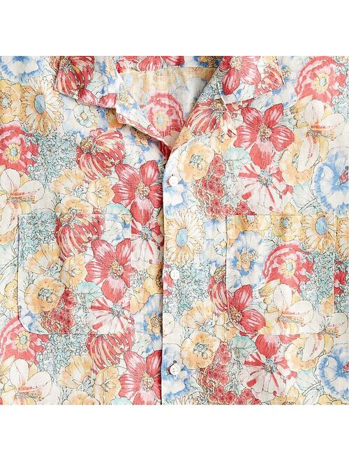 J.Crew Short-sleeve linen camp-collar shirt in floral print