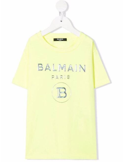 Balmain Kids high-shine logo T-shirt
