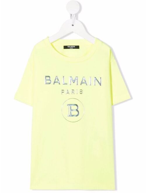 Balmain Kids high-shine logo T-shirt