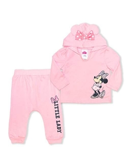 Girl's 2-Piece Minnie Mouse Pullover Hoodie with Bow and Jogger Set