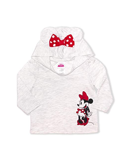 Disney Girl's 2-Piece Minnie Mouse Pullover Hoodie with Bow and Jogger Set