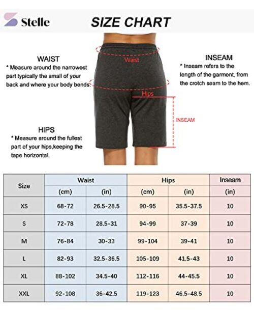 Stelle Women's 7"/ 10" Bermuda Shorts Long Athletic Casual Jersey Sweat Shorts with Pockets for Walking Summer