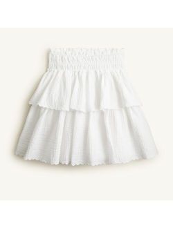 Girls' tiered soft gauze pull-on skirt