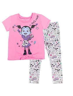 Princess Raya and the Last Dragon Pooh Vampirina Girls Knotted Graphic T-Shirt Legging Infant to Big Kid