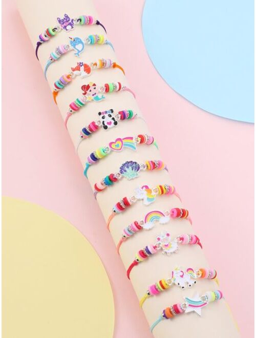 Shein 12pcs Girls Cartoon Bracelet
