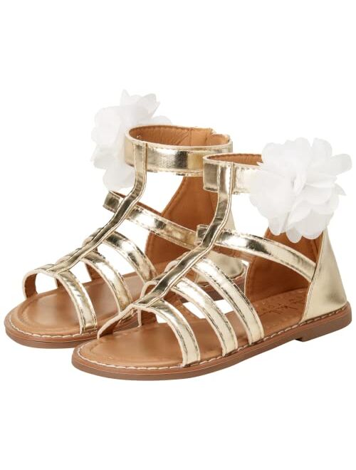 Nicole Miller Baby Girls' Sandals - Leatherette Gladiator Sandals with Glitter (Toddler)