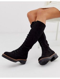 Courtney chunky lace up knee high boots
