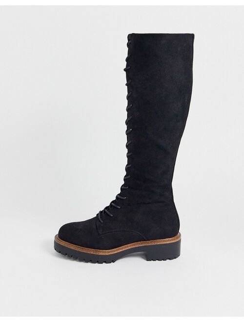 ASOS DESIGN Courtney chunky lace up knee high boots