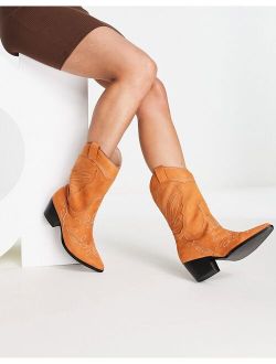Howdy western boots in tan micro