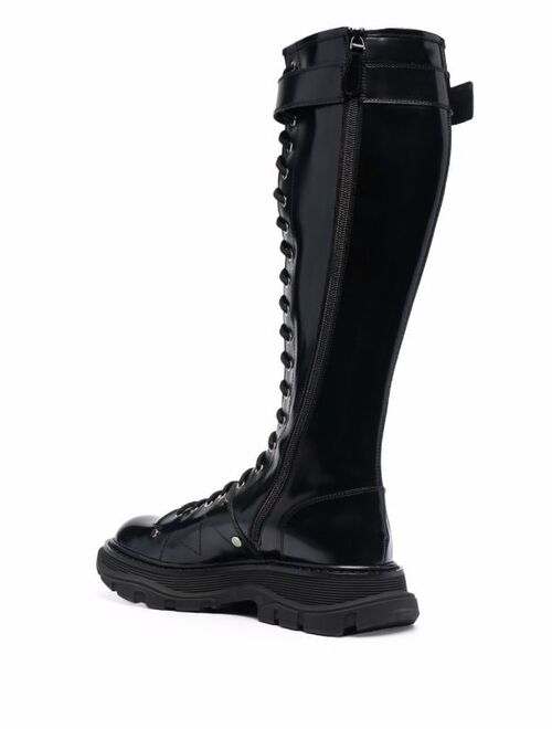 Alexander McQueen Tread lace-up leather boots