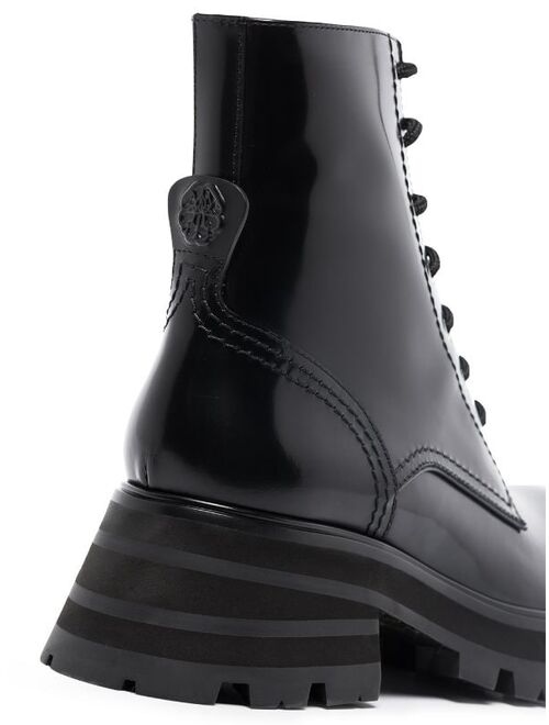 Alexander McQueen leather lace-up boots