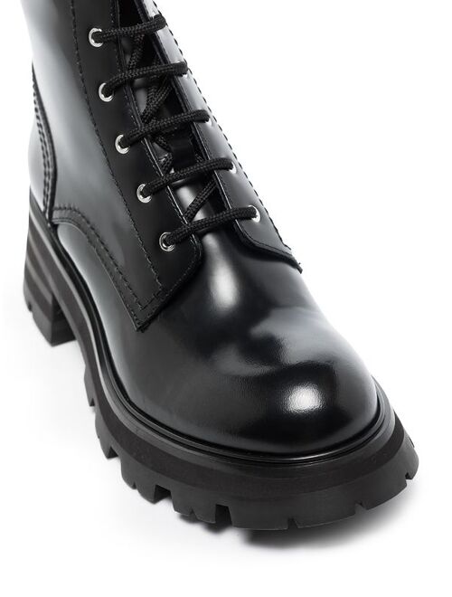 Alexander McQueen leather lace-up boots