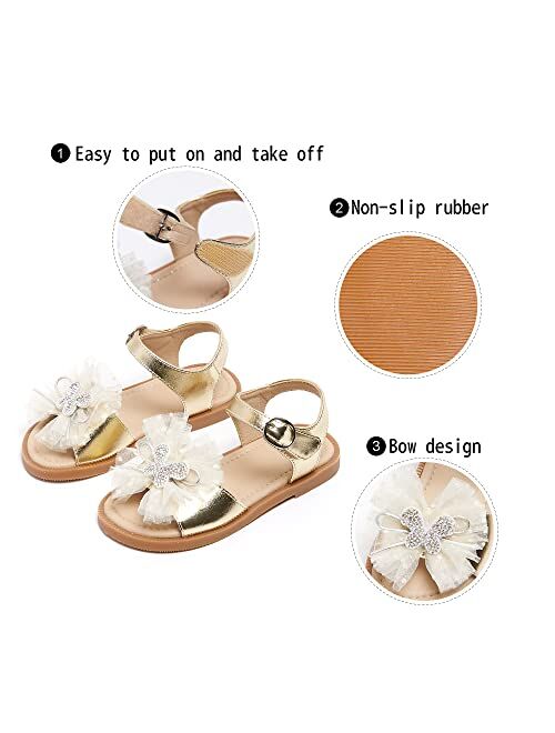 GINFIVE Toddler Girl Sandals Open Toe Sandals for Kids Little Girl Dress Shoes