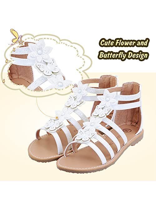 Vonair Girls White Sandals Cute Open Toe Breathable Summer Shoes with Rubber Sole (Little Kid/Big Kid)