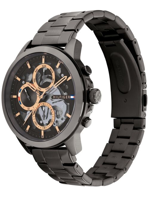 Tommy Hilfiger Men's Gunmetal-Tone Bracelet Watch 44mm
