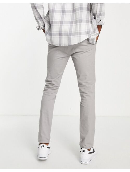 Topman skinny chino pants in gray
