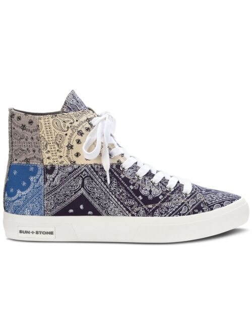 Sun + Stone Men's Mesa Colorblocked BandanaPrint Patchwork Lace-Up High Top Sneakers, Created for Macy's