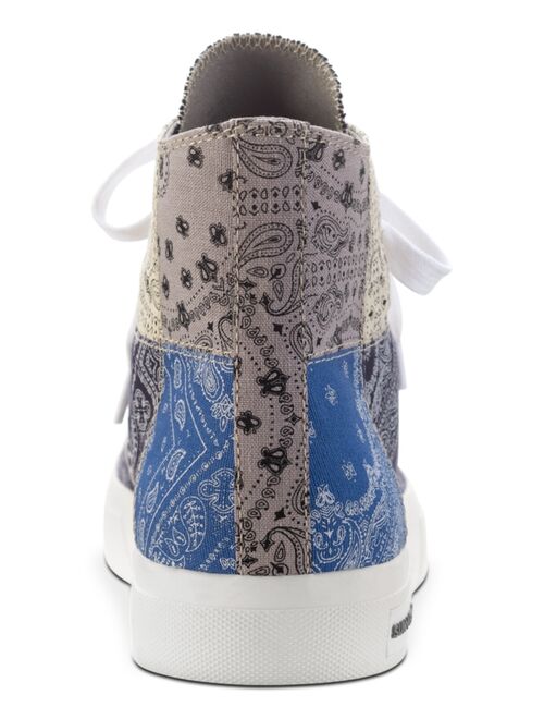 Sun + Stone Men's Mesa Colorblocked BandanaPrint Patchwork Lace-Up High Top Sneakers, Created for Macy's