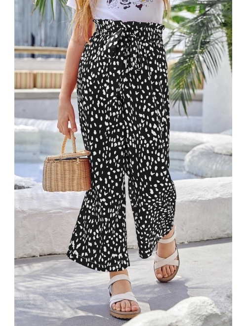 Buy SySea Girls Wide Leg Pants Kids Cute Print High Waisted Loose Fit