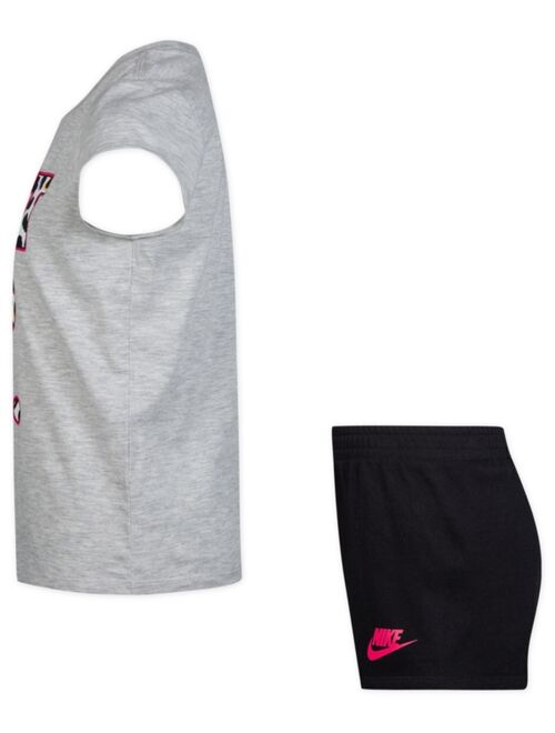 Nike Little Girls on the Spot Shorts and T-shirt, 2 Piece Set