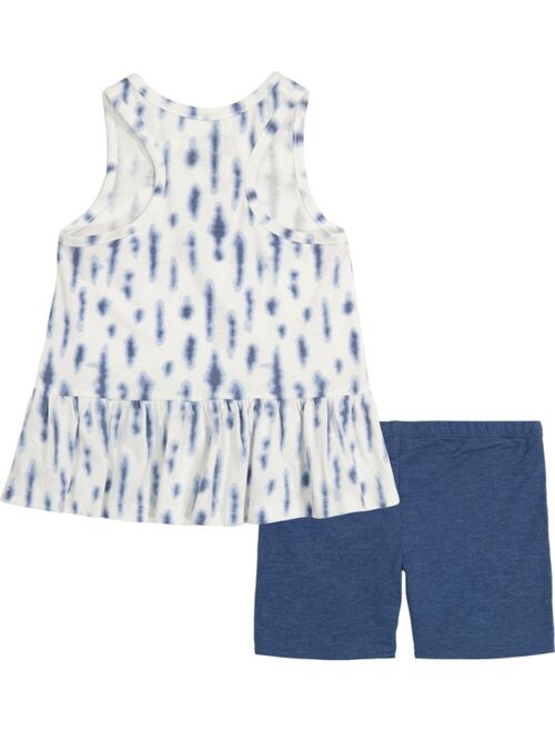 Calvin Klein Little Girls Flounce-Hem Tank and Bike Shorts, 2-Piece Set