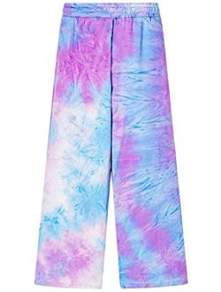 Betusline Girls' Fashion Comfy Wide Leg Pants with Pockets, 2-14 Years