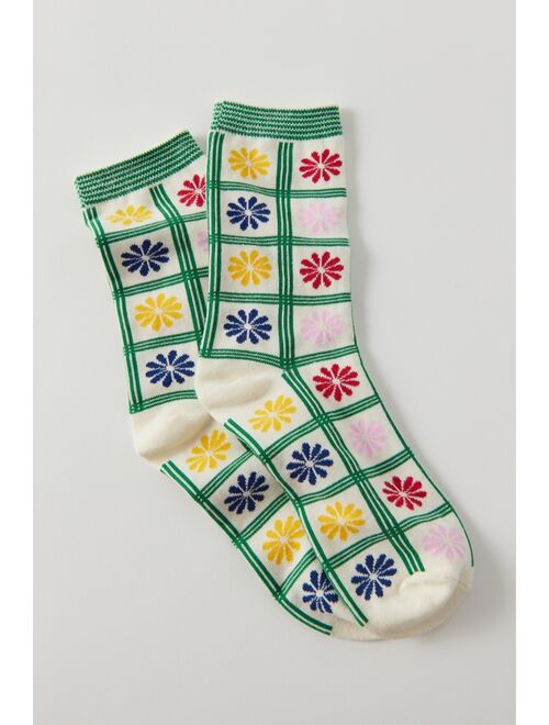 Urban outfitters Daisy Grid Crew Sock