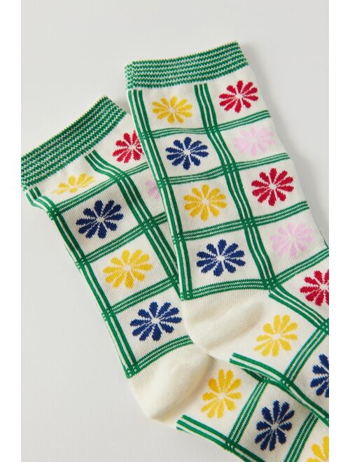 Urban outfitters Daisy Grid Crew Sock