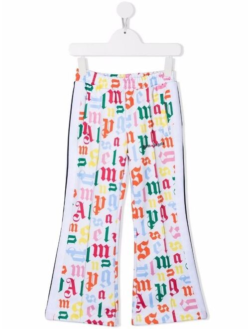 Palm Angels Kids graphic-print flared track trousers