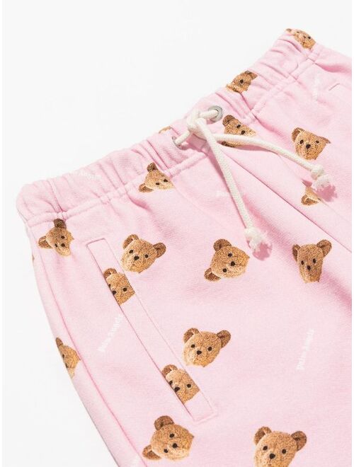 Palm Angels Kids all-over teddy bear print trousers