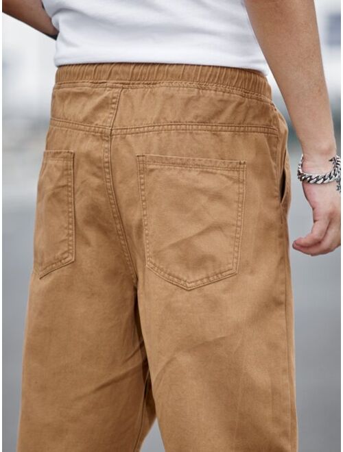 Shein Men Slant Pocket Drawstring Waist Jeans