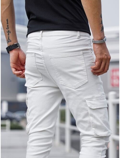 Shein Men Flap Pocket Side Skinny Jeans