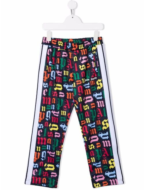 Palm Angels Kids monogram-print track pants