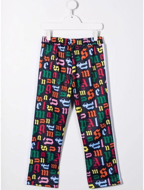 Palm Angels Kids monogram-print track pants