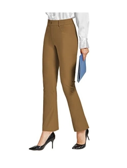 Amoy Women's Dress Pants Straight Leg/Bootcut Stretch Work Pants Slacks Office Business Casual Golf Yoga 4 Pockets