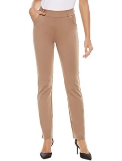 iChosy Women's Pull On Barely Bootcut Stretch Dress Pants