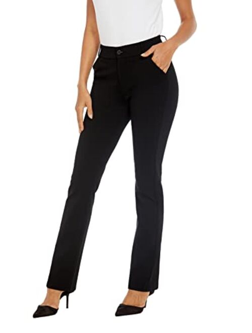 Buy iChosy Women's Ease into Comfort Barely Bootcut Stretch Dress Pants ...
