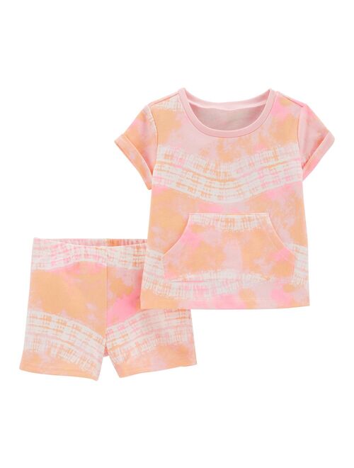 Toddler Girl Carter's Tie-Dye Cotton Tee & Shorts Set