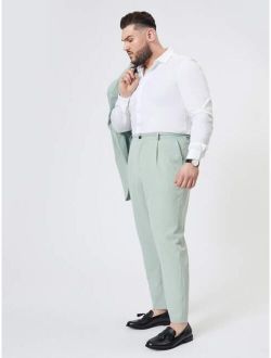 Extended Sizes Men Fold Pleated Slant Pocket Pants