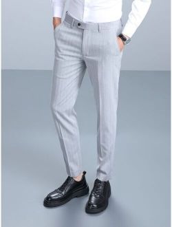 Men Vertical Striped Tailored Pants