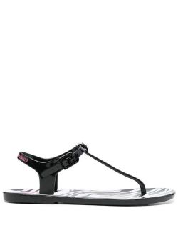 Ea7 Emporio Armani high-shine thong-strap sandals