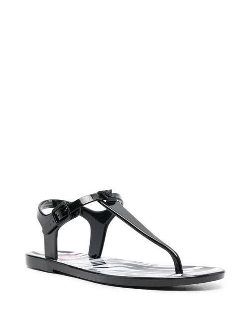 Ea7 Emporio Armani high-shine thong-strap sandals