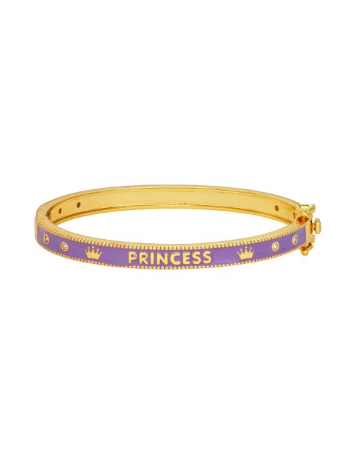 Junior Jewels Kids' 14k Gold Plated "Princess" Enamel Bangle Bracelet
